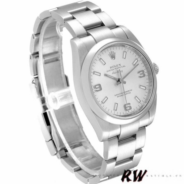 Rolex Oyster Perpetual Air-King 114200 Silver Arabic Dial 34mm Unisex Replica watch - Image 2