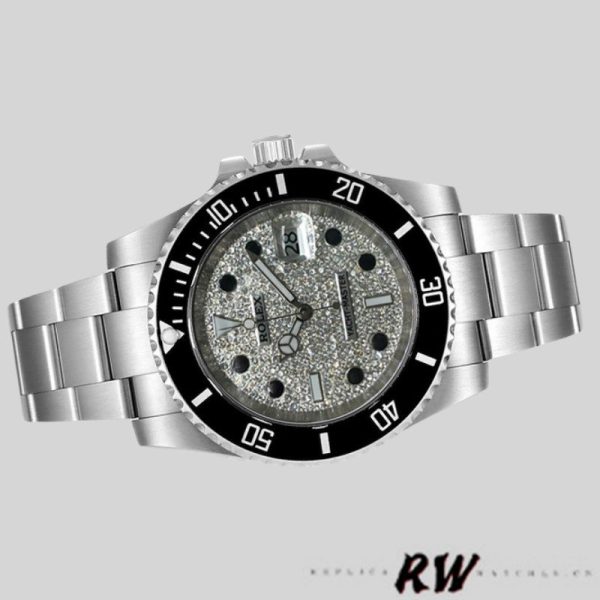 Rolex Yacht Master 116695 Stainless Steel Diamond Paved Dial 40MM Mens Replica Watch - Image 3