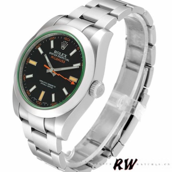 Rolex Milgauss 116400GV Stainless Steel Black Dial 40MM Mens Replica Watch - Image 3