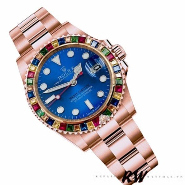 Rolex Yacht Master 116695 Everose Gold Blue Dial 40MM Mens Replica Watch - Image 3