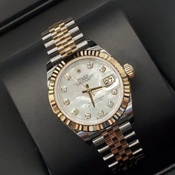 Rolex Datejust 279173 Mother Of Pearl Diamond Dial Fluted Bezel 28mm Lady Replica Watch - Image 2