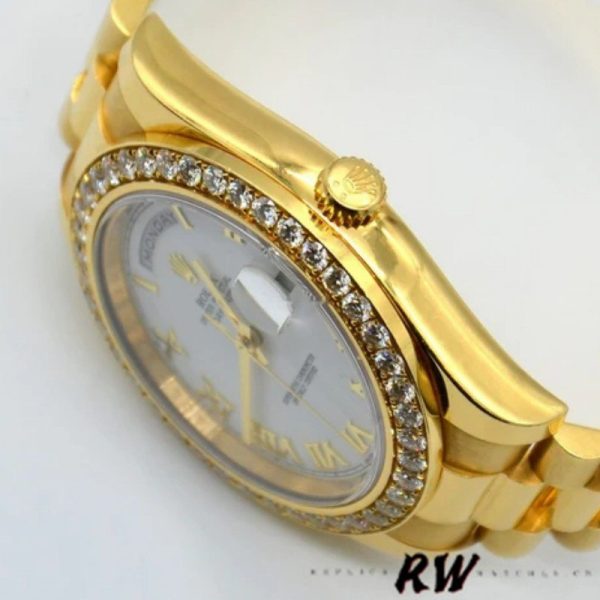 Rolex Day-Date 118348 White Roman Numeral Dial 36mm Unisex Replica Watch - Image 4