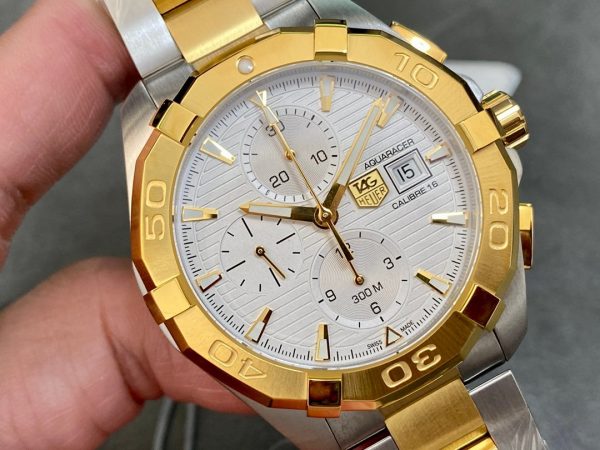 Tag Heuer Aquaracer Chronograph CAY2121.BB0923 43mm Gold/Silver - Image 4