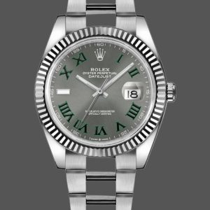 Rolex Datejust 126334 Fluted Bezel Grey Wimbledon Dial 41MM Mens Replica Watch