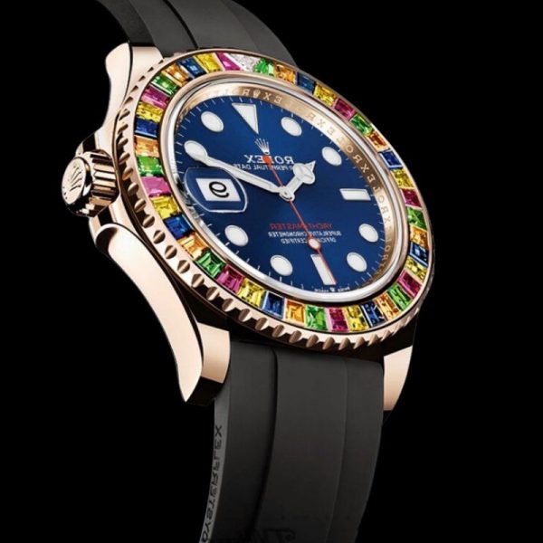 Rolex Yacht Master 116695 Black Rubber Strap Blue Dial 40MM Mens Replica Watch - Image 3