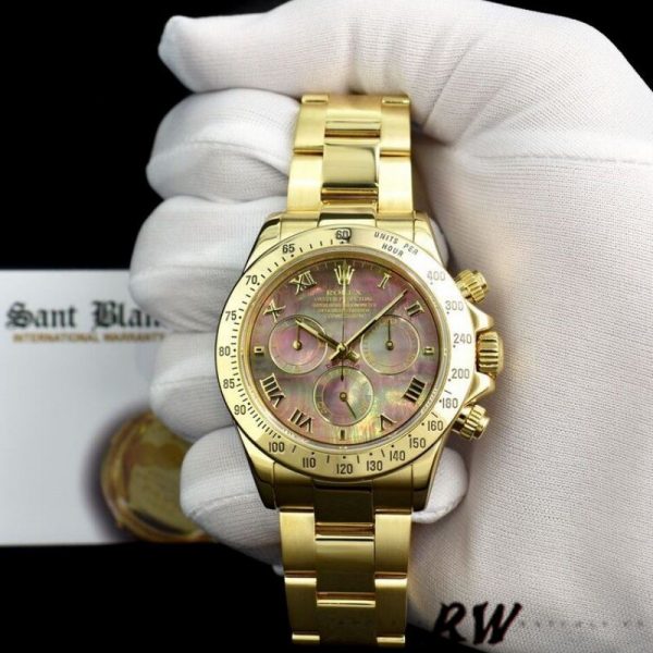 Rolex Cosmograph Daytona 116528 Black MOP Roman Dial 40MM Mens Replica Watch - Image 2