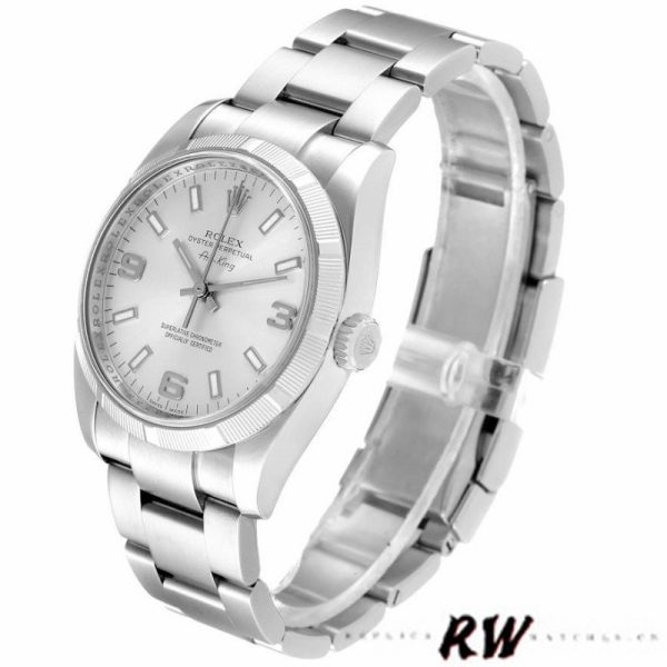Rolex Oyster Perpetual air-king 114210 Silver Dial 34mm Unisex replica watch - Image 3