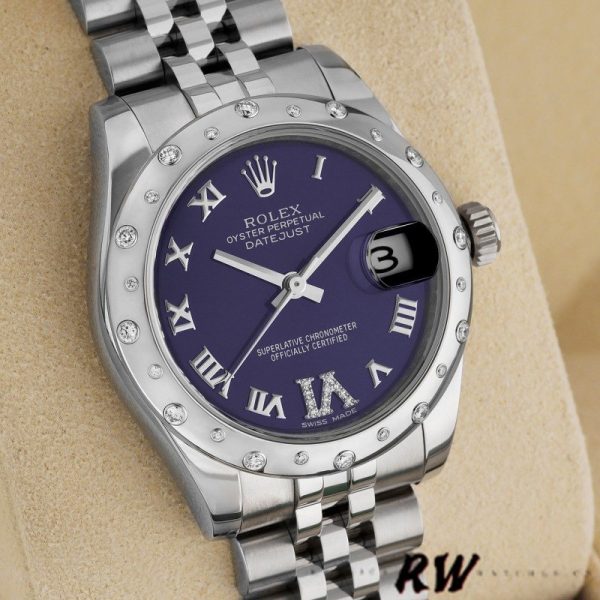 Rolex Datejust 178344 Purple Dial VI Diamonds 31MM Lady Replica Watch - Image 3