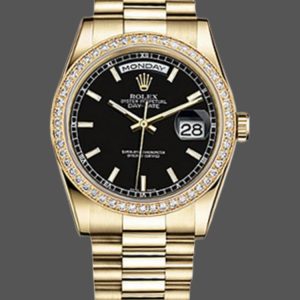 Rolex Day Date 118348 Black Dial 36mm Unisex Replica Watch