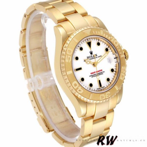 Rolex Yacht Master 168628 White Dial Yellow Gold 35MM Unisex Replica Watch - Image 2