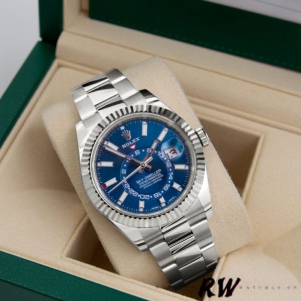 Rolex Sky-Dweller 326934 Stainless Steel Blue Dial 42MM Replica Watch - Image 3
