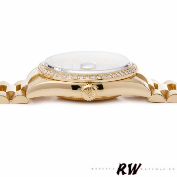 Rolex Day-Date 118348 Silver Diamond Dial 36mm Unisex Replica Watch - Image 4