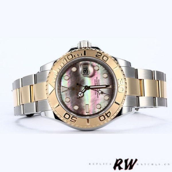 Rolex Yachtmaster 16623 Steel Yellow Gold Black MOP Dial 40MM Mens Replica Watch - Image 3