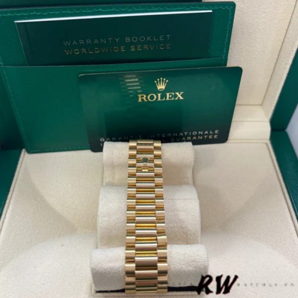 Rolex Day-Date 228238 Silver Roman Dial Fluted Bezel 40mm Mens Replica Watch - Image 4