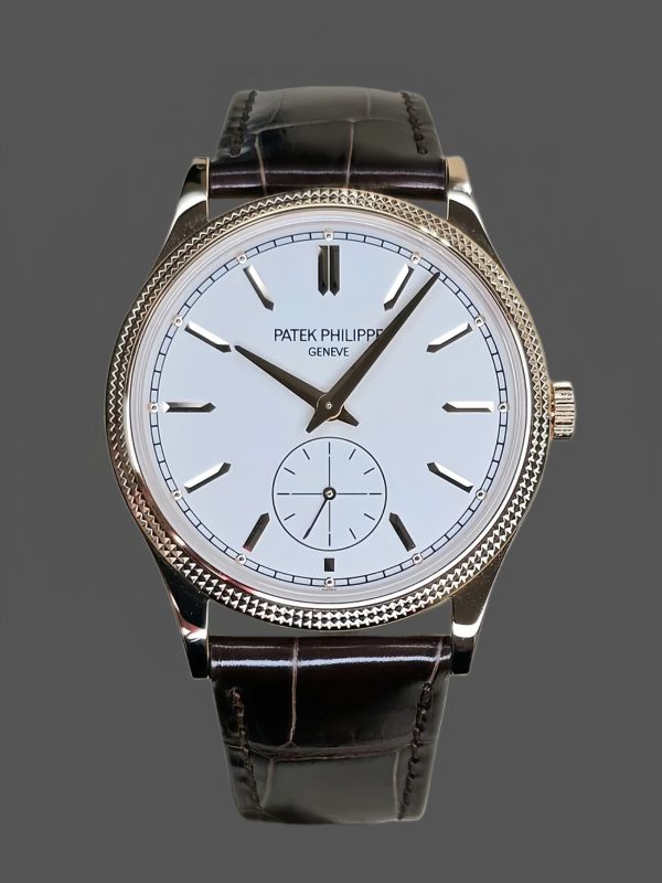 Patek Philippe Calatrava Small Seconds White Dial Leather Strap 6119R 001 Watch