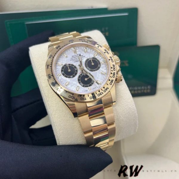 Rolex Daytona 116508 Yellow Gold Meteorite Grey Dial 40MM Mens Replica Watch - Image 4