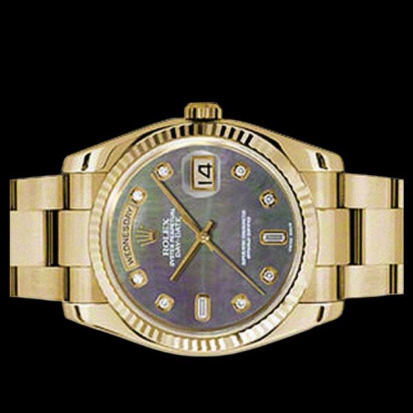 Rolex Day-Date 118238 Dark Mother of Pearl Diamond 36mm Unisex Replica Watch - Image 3