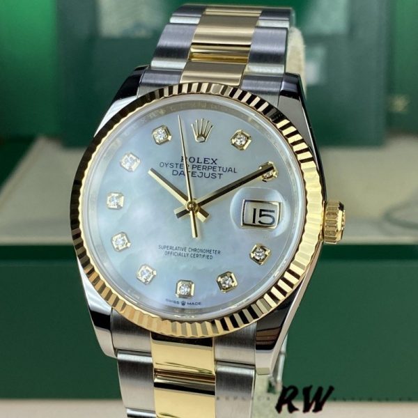 Rolex Datejust 126233 White MOP Diamond Dial 36MM Unisex Replica Watch - Image 2