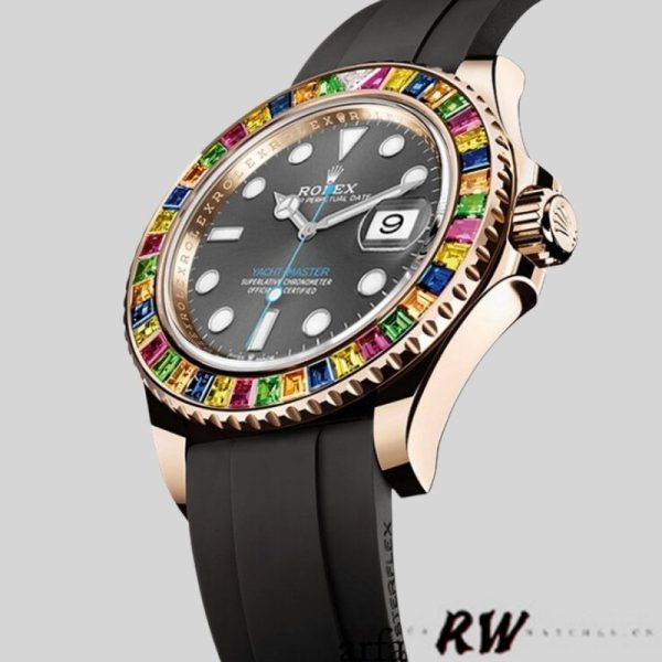 Rolex Yacht Master 116695 Black Rubber Strap Grey Dial 40MM Mens Replica Watch - Image 3