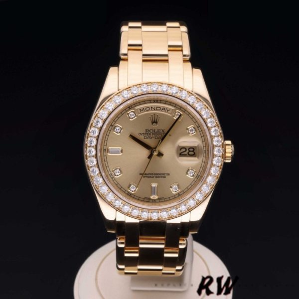 Rolex Day-Date 18948 Champagne Diamond Dial Special Edition 39MM Mens Replica Watch - Image 2