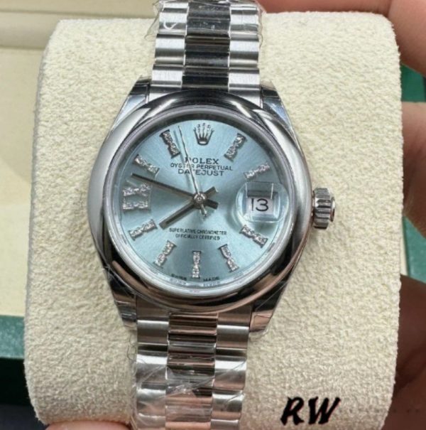 Rolex Datejust 279166 Ice Blue Dial Diamond Domed Bezel 28mm Lady Replica Watch - Image 2