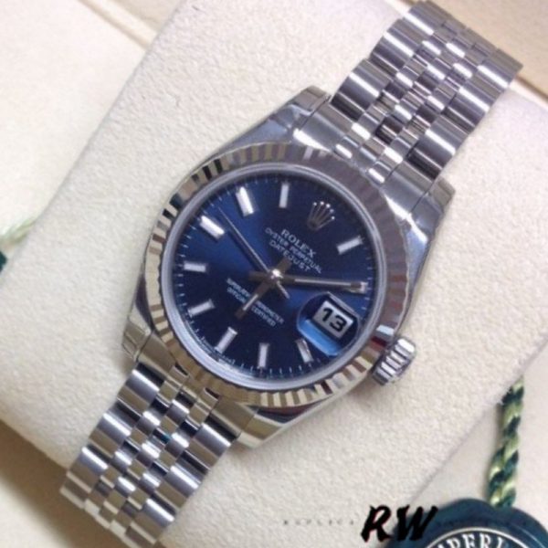 Rolex Datejust 179174 Blue Index Dial Fluted Bezel 26MM Lady Replica Watch - Image 2