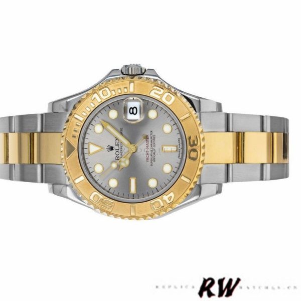 Rolex Yacht Master 168623 Steel Yellow Gold Platinum Dial 35MM Unisex Replica Watch - Image 4