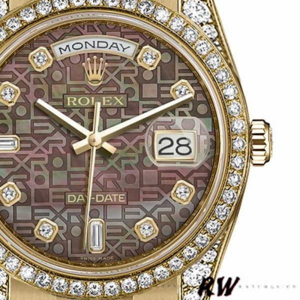 Rolex Day-Date 118388 MOP Jubilee Diamond Dial 36mm Unisex Replica Watch - Image 2