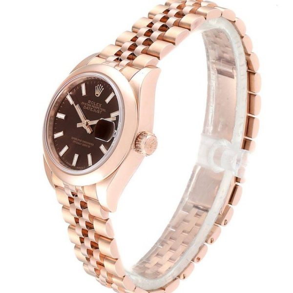 Rolex Datejust 279165 Chocolate Brown Dial Domed Bezel 28mm Lady Replica Watch - Image 3