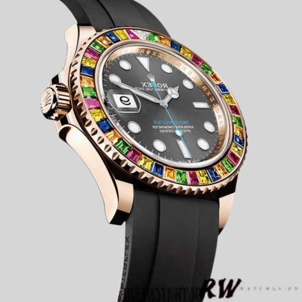 Rolex Yacht Master 116695 Black Rubber Strap Grey Dial 40MM Mens Replica Watch - Image 2