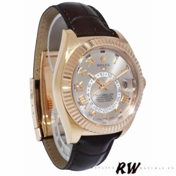Rolex Sky-Dweller 326135 Sundust Dial Rose Gold 42MM Mens Replica Watch - Image 2