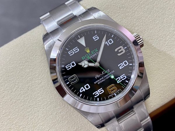 Rolex Air-King Stainless Steel Black Arabic Dial 116900 40mm Mens Replica Watch - Image 4
