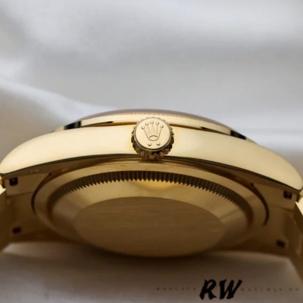 Rolex Day-Date 118388 Yellow Gold Silver Diamond Dial 36MM Unisex Replica Watch - Image 4