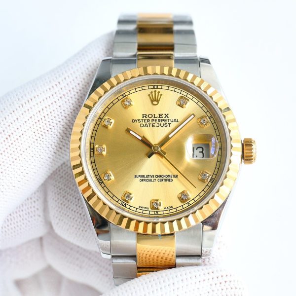 Rolex Datejust 126233 Champagne Diamond Dial 36MM Unisex Replica Watch - Image 3