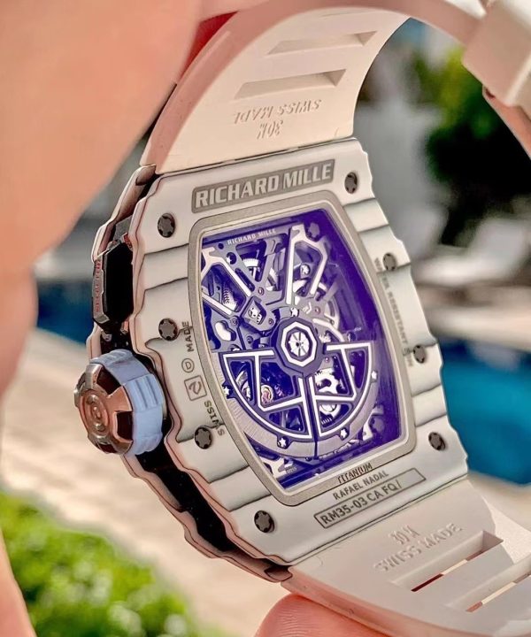 Richard Mille RM 35-03 Rafa Nadal White Carbon Quartz TPT(BLUE) - Image 8