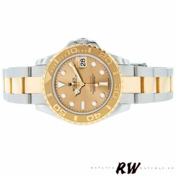 Rolex Yacht Master 169623 Steel Yellow Gold Champagne Dial 29MM Lady Replica Watch - Image 4