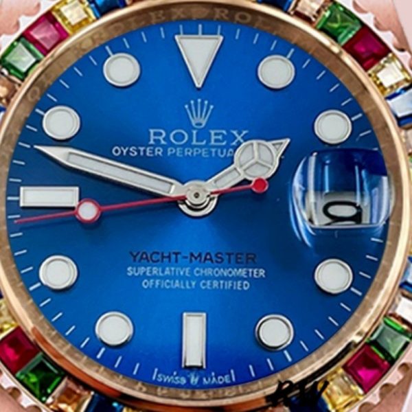Rolex Yacht Master 116695 Everose Gold Blue Dial 40MM Mens Replica Watch - Image 4