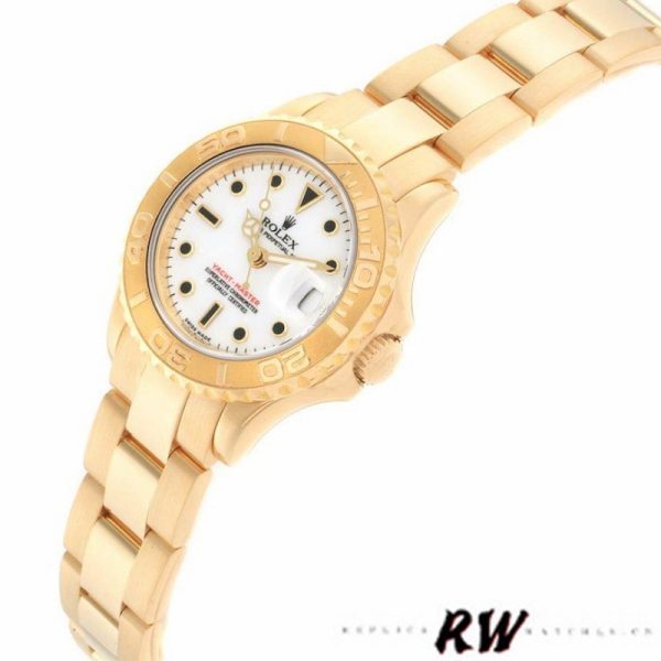 Rolex Yacht Master 169628 Yellow Gold White Dial 29MM Lady Replica Watch - Image 3