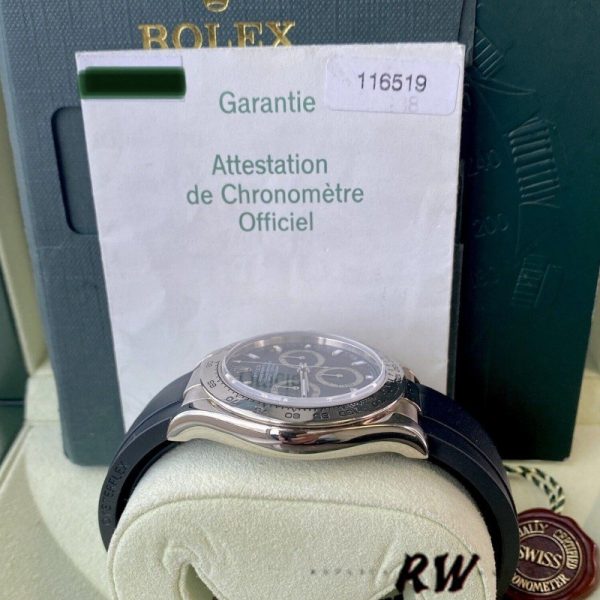 Rolex Daytona 116519 Black Dial Black Rubber strap 40mm Mens Replica Watch - Image 4