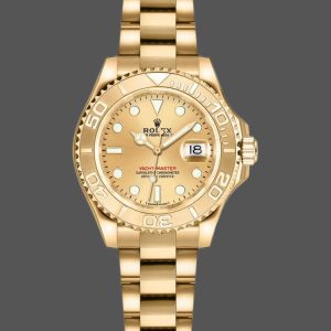 Rolex Yacht Master 169628 Yellow Gold Champagne Dial 29mm Lady Replica Watch