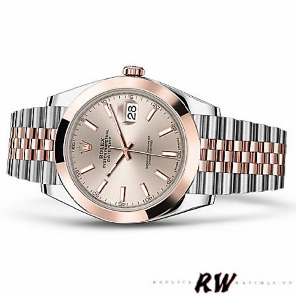 Rolex Datejust 126301 Rose Gold Sundust Index Dial 41MM Mens Replica Watch - Image 4
