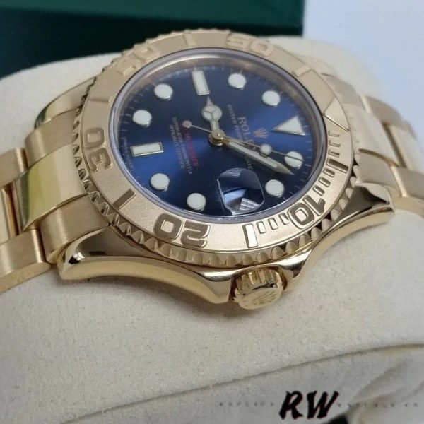 Rolex Yacht Master 169628 Yellow Gold Blue Dial 29MM Lady Replica Watch - Image 4