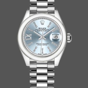 Rolex Datejust 279166 Ice Blue Dial Diamond Domed Bezel 28mm Lady Replica Watch