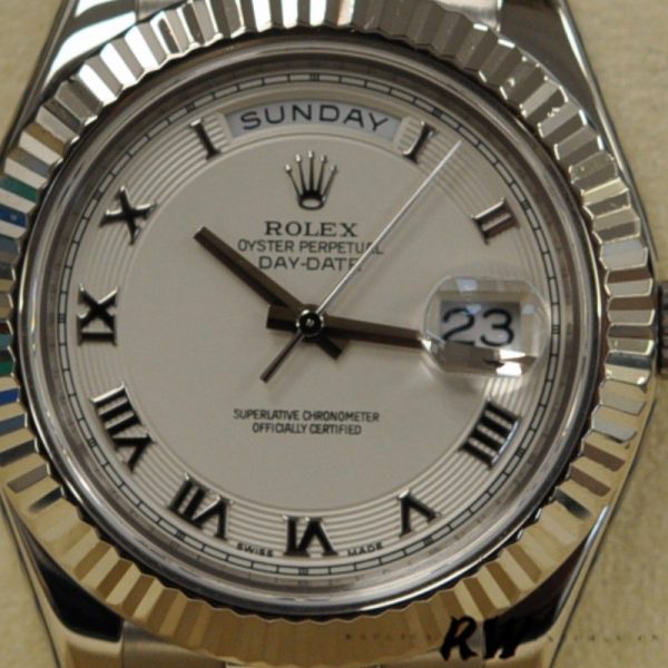 Rolex Day-Date 218239 Ivory Roman Numerals Dial White Gold 41MM Mens Replica Watch - Image 2