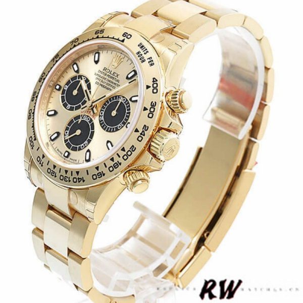 Rolex Daytona 116508 Yellow Gold Champagne Index Dial 40MM Mens Replica Watch - Image 3