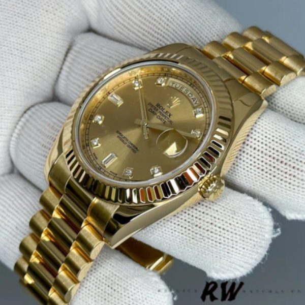 Rolex Day-Date 218238 Champagne Dial Yellow Gold 41MM Mens Replica Watch - Image 3