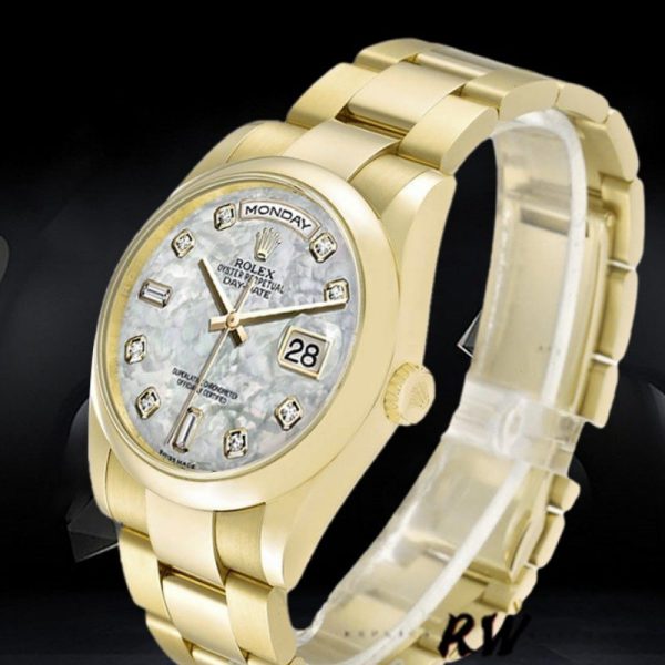 Rolex Day-Date 118208 Mother of Pearl Diamond Dial 36mm Unisex Replica Watch - Image 3