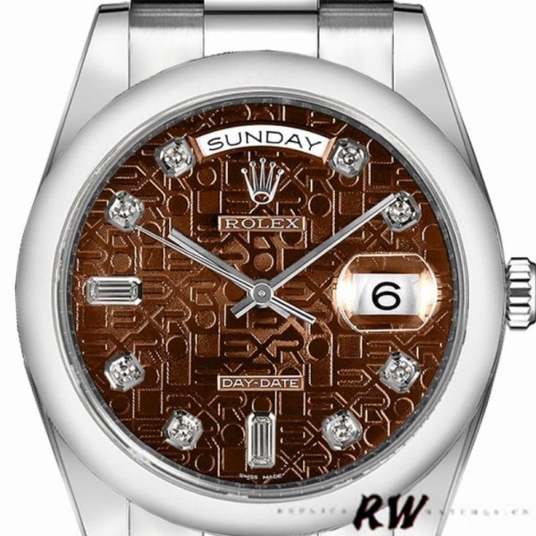 Rolex Day-Date 118209 White Gold Jubilee Chocolate Brown Dial 36mm Unisex Replica Watch - Image 2