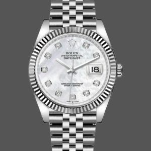Rolex Datejust 126234 White Mother of Pearl Diamonds Dial 36MM Unisex Replica Watch