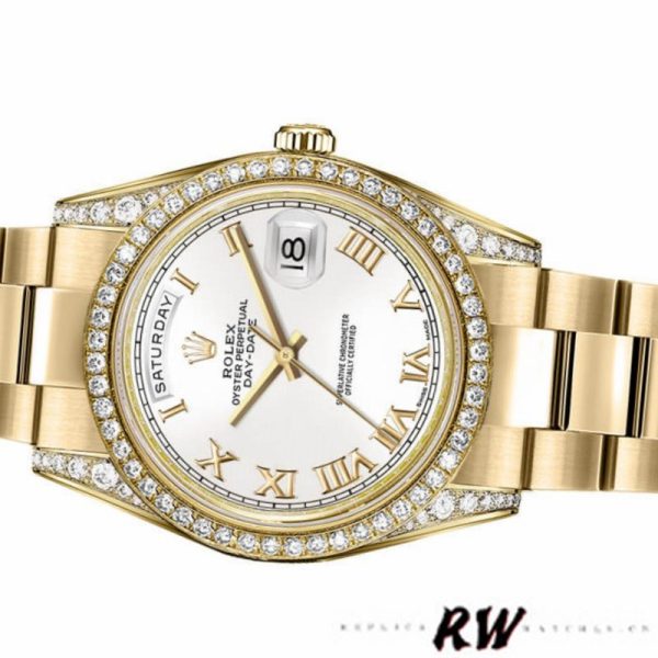 Rolex Day-Date 118388 White Roman Numeral Dial 36MM Unisex Replica Watch - Image 4
